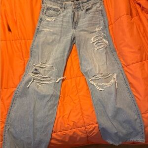 American Eagle Outfitters Blue Flare Wide Leg Jeans